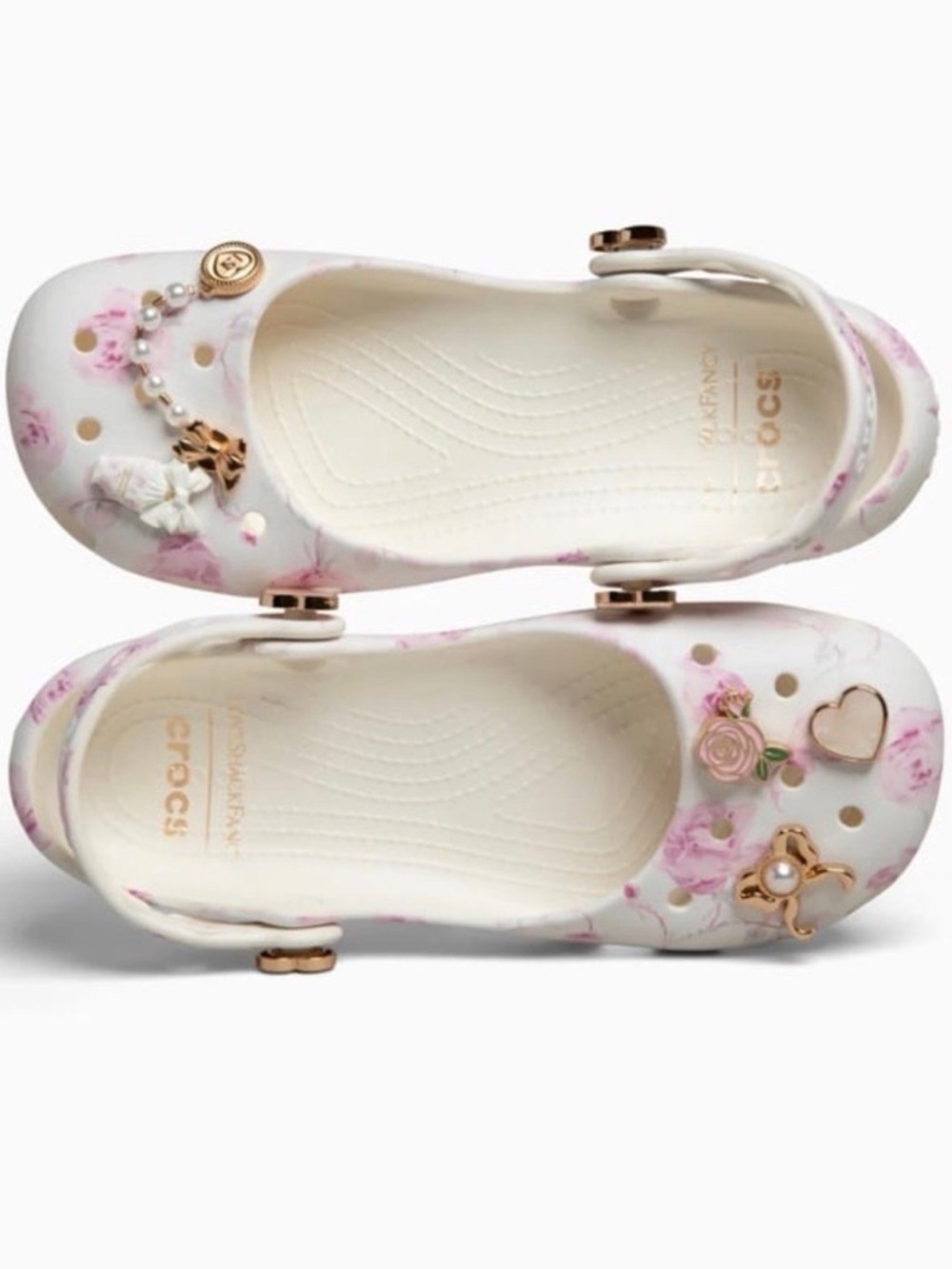 LOVESHACKFANCY x CROCS Romantic Rose Pink Floral Ribbon Mary Jane Ballet Flats 9 - Picture 10 of 15